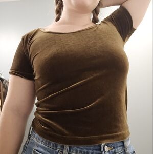 Brown velvet t-shirt